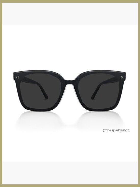 Square Polarized Sunglasses with UV400 Protection, Acetate Frame